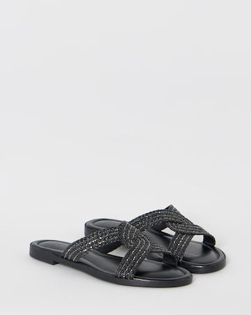 Dulce Woven Shimmer Twist Flat Sandals - Wide Fit (E)
