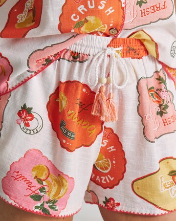 Figleaves Sticker Print Beach Shirt and Short Co-Ord Set