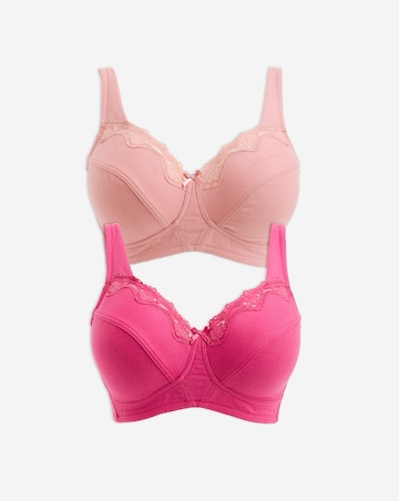 Pretty Secrets 2 Pack Full Cup Non Wired Bras B-G Rose/Pink