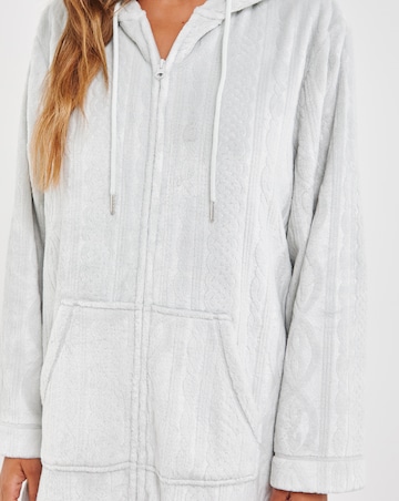 Pretty Secrets Zip Through Fleece Dressing Gown