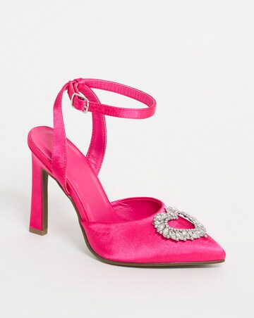 Amelia Heart Trim Heeled Court Shoes - Extra Wide Fit (EEE)