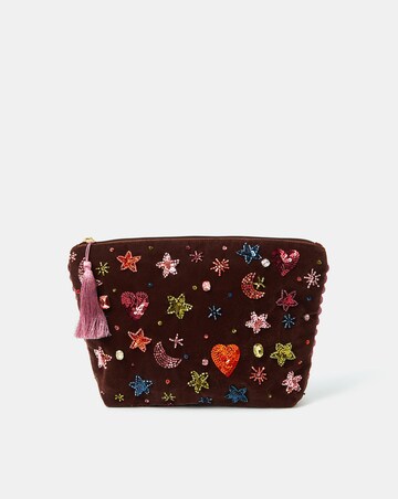 Accessorize Embellished Velvet Pouch