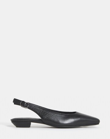 Reed Square Toe Leather Slingback Shoes - Wide Fit (E)