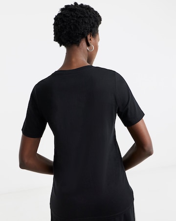 Pure Cotton Black Crew Neck Short Sleeve T-shirt