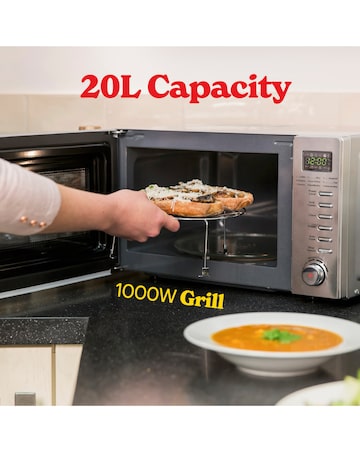 Russell Hobbs 20 Litre Stainless Steel Digital Microwave with Grill