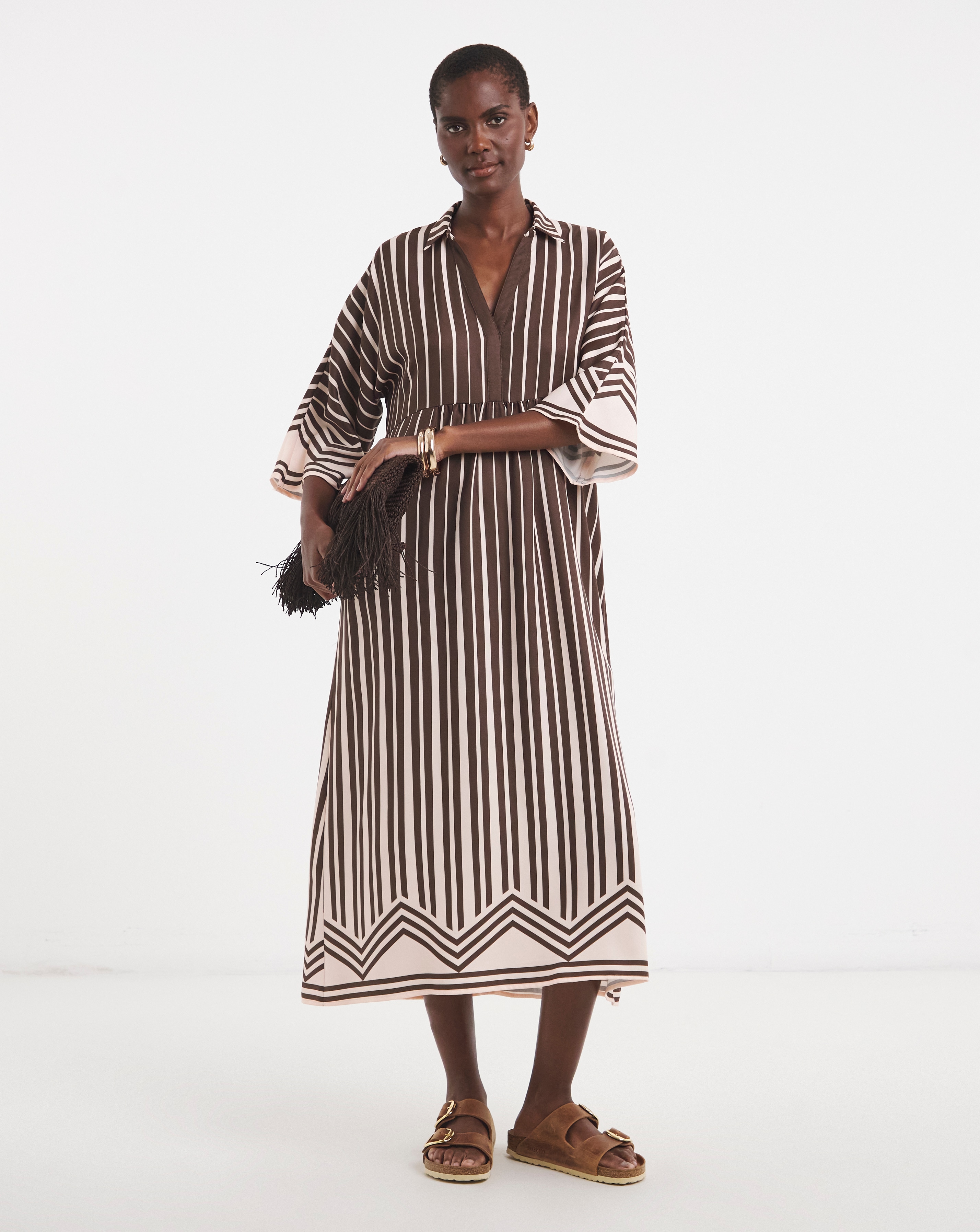 Border Print Spun Dress | Ambrose Wilson