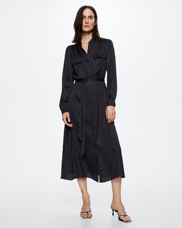 Mango Dominic Satin Shirt Dress