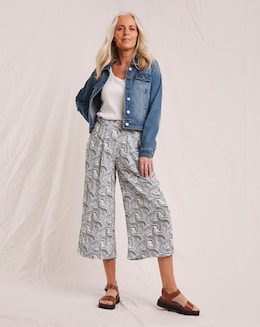 Julipa Printed Textured Crinkle Culotte