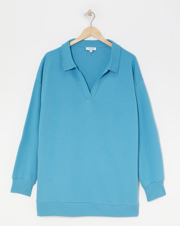 Light Blue Rugby Collar Sweatshirt