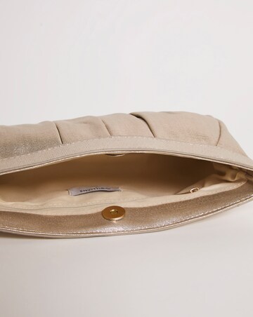 Gold Frame Detail Ruched Clutch Bag