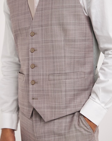 Jordan Burgundy Check Suit Waistcoat
