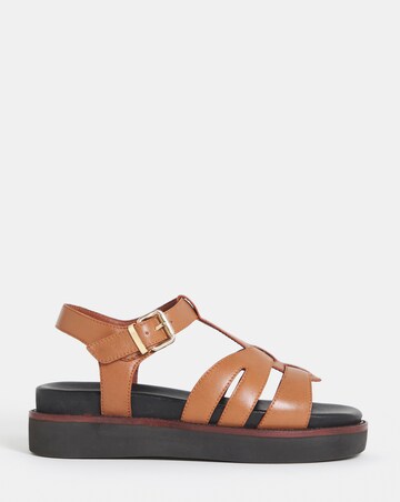 Fontana Leather T Bar Fisherman Sandals - Extra Wide Fit (EEE)