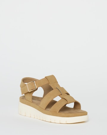 Cushion Walk Taupe Flatform Fisherman Sandals - Wide Fit (E)