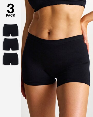 Pretty Secrets (3 Pack) Seamfree Boy Shorts Black