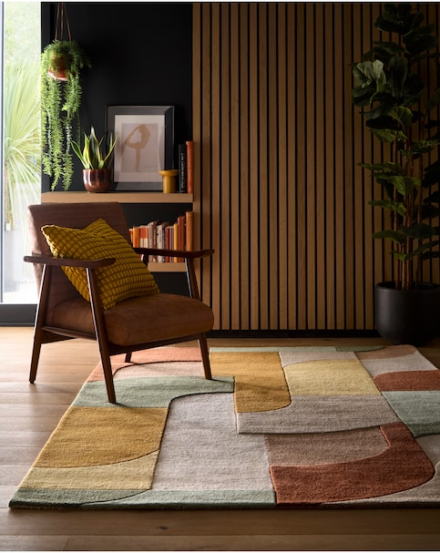 Retro Deco Woollen Rug