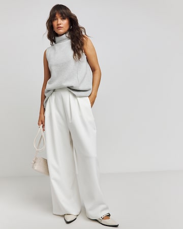 Grey Marl Cut & Sew Roll Neck Vest