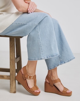 Emilia Two Part Wedged Sandals - Extra Wide Fit (EEE)