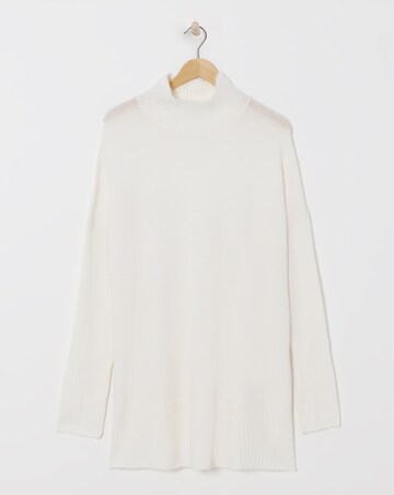 High Neck Deep Trim Longline Jumper