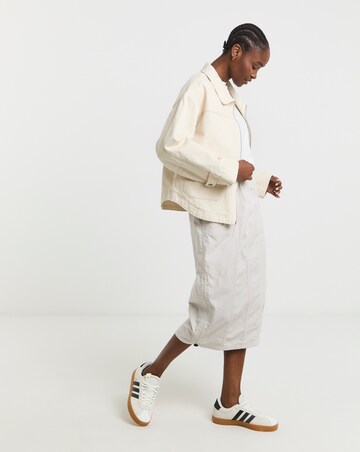 Simply Be Stone Parachute Cargo Midi Skirt