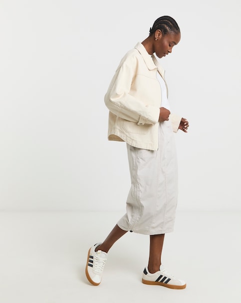 Simply Be Stone Parachute Cargo Midi Skirt