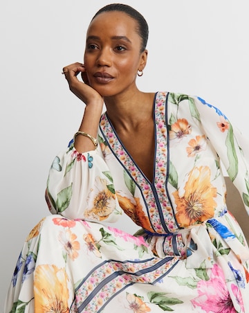 Joanna Hope Pleated Floral Maxi Dress