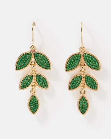 Accessorize Beaded Leaf Drop Earrings