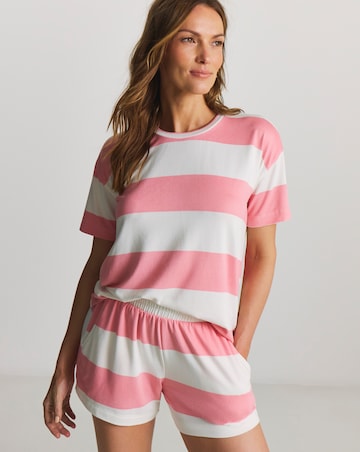 Pretty Secrets Stripe Lounge Short Set