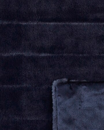 Large Ribbed Faux Fur Throw