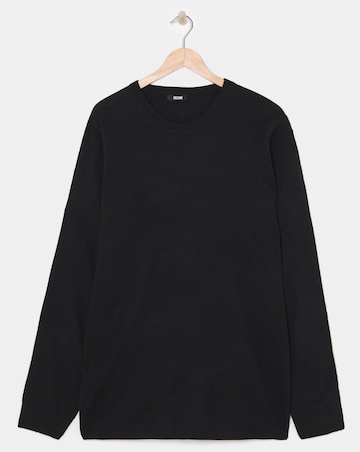 Crew Neck Black Acrylic Knitted Jumper