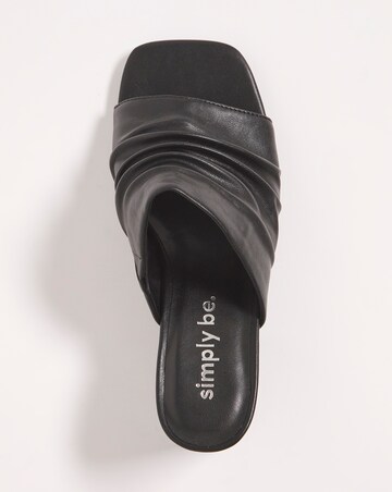 Elissa Ruched Heeled Mule Sandals - Extra Wide Fit (EEE)