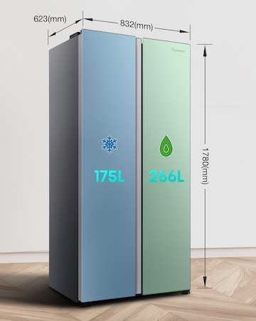 Fridgemaster MS83430ES 80cm American Fridge Freezer - Silver