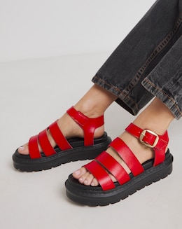 Heavenly Feet Saffron Fisherman Chunky Sandals Ex Wide Fit