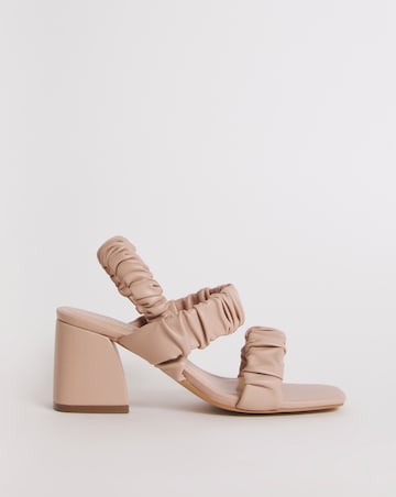 Estell Stretch Ruched Heeled Sandals - Wide Fit (E)