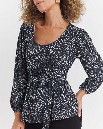 Multi Tie Waist Printed Top