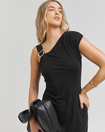 Black Premium Jersey Midaxi Stretch Dress