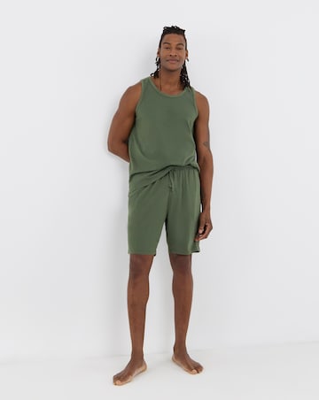Vest And Short Pyjama Set- Khaki