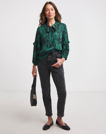 Button Front Frill Detail Top