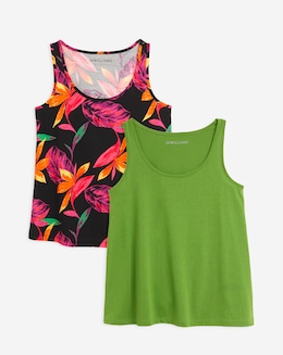 Green &amp; Print 2 Pack Swing Vests