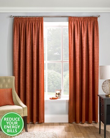 Matrix Light Filtering Textured Embossed Pencil Pleat Thermal Curtain