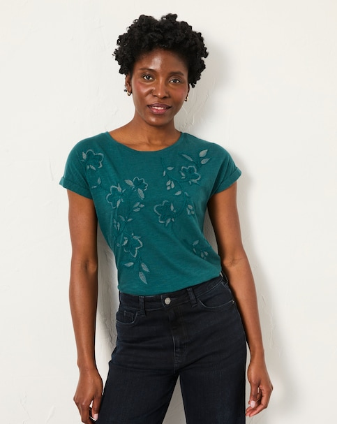 Fatface Ivy Embroidered Top
