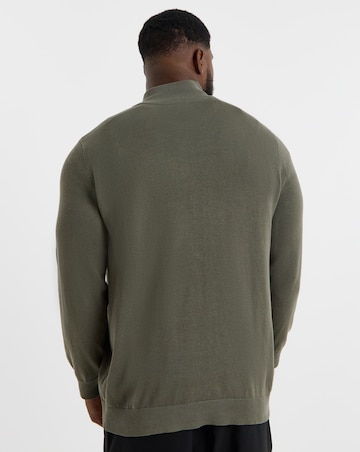 Cotton 1/4 Zip Funnel Knit Top