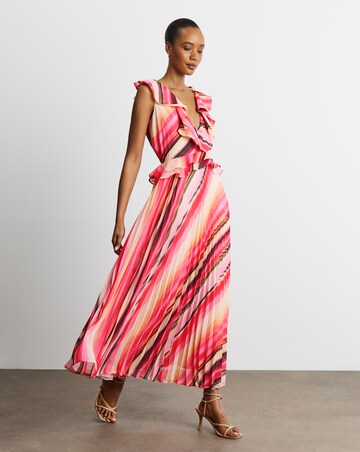 Joanna Hope Ruffle Pleated Dress