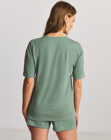 Pretty Secrets Back to Basics Pyjama Shorts Set Khaki