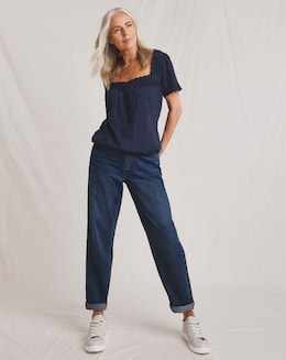 Julipa Square Neck Lace T-Shirt