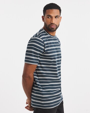 Cotton Yarn Dye Stripe Crew Neck T-Shirt Long