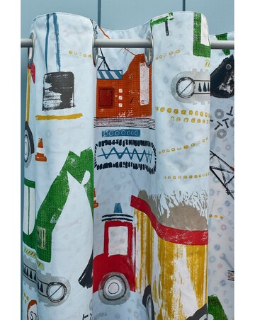 Catherine Lansfield Kids Digger Dreams Eyelet Curtains Two Panels