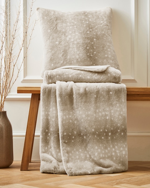 Faux Fur Dotted Animal Throw