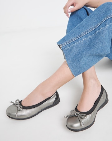Heavenly Soles Zuri Elasticated Topline Ballerinas - Extra Wide Fit (EEE)
