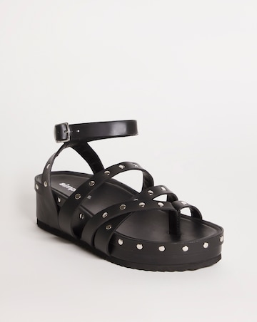 Sasha Studded Strappy Footbed Sandals - Wide Fit (E)