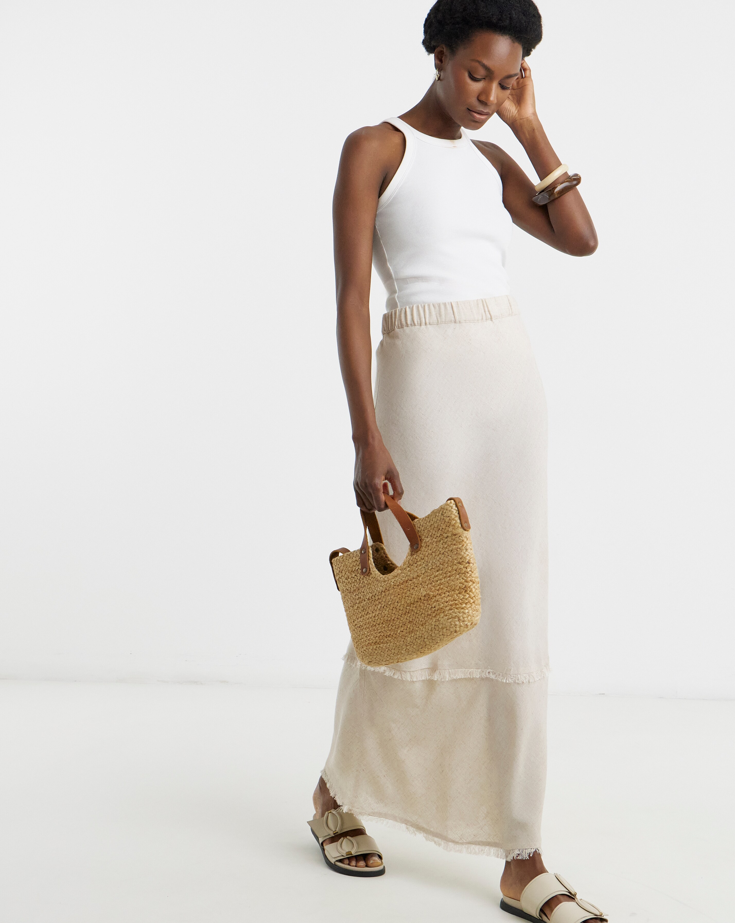 Anthology Printed Linen Wrap Skirt | Ambrose Wilson
